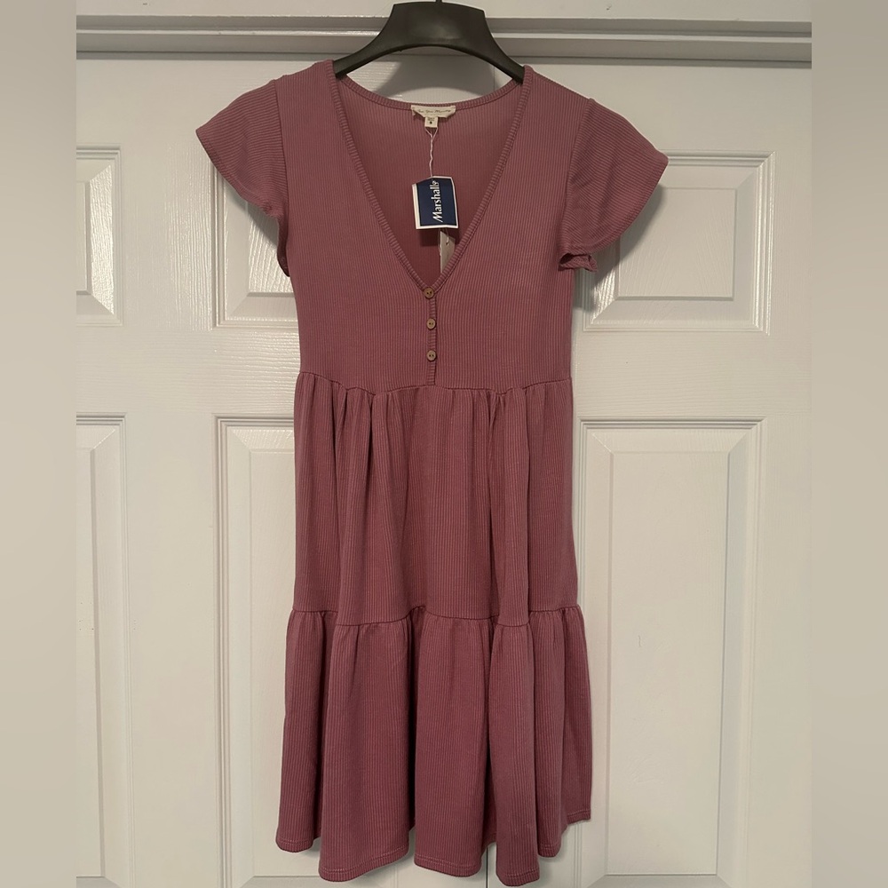 Amuse Society Dusty Pink Tiered Dress